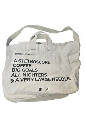 FIGS Rare Large Canvas Tote Bag